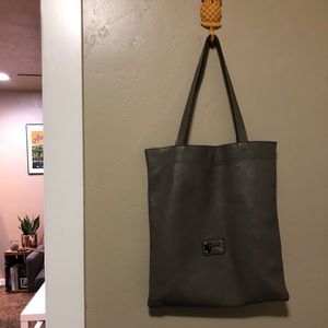 Valentina Genuine Leather Grey Tote Bag
